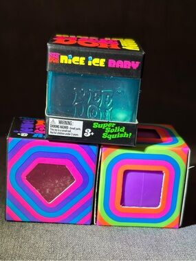 3 - Teenie NeeDoh Bundle Nice Ice Baby Cube, Groovy Jewel and Cool Cube - NWT